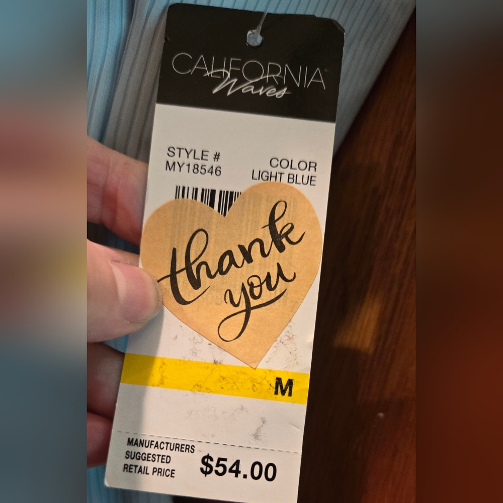 California Waves baby blue swimsuit szM NWT - Picture 4 of 7